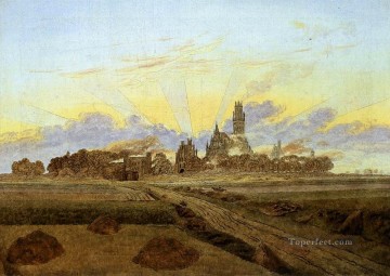 炎のノイブランデンブルク ロマンチックなカスパール・ダーヴィト・フリードリヒ Oil Paintings
